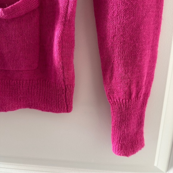 J. Crew Pink Alpaca Merino Wool Blend V-Neck Knit Cardigan Women’s Size Medium - Picture 7 of 16